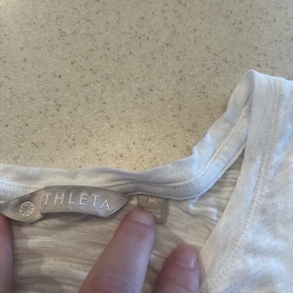 Womens Athleta Semi Sheer White Tank Top With Peek A Boo Back - Picture 4 of 8